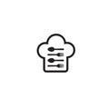 Hat chef, spoon and fork logo icon template Vector illustration design