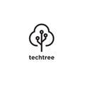Tech tree technology computer net system vector logo icon illustration design Royalty Free Stock Photo