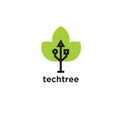 Tech tree technology computer net system vector logo icon illustration design Royalty Free Stock Photo