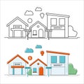 Home Property Vector Image. Outline. EPS file Available Royalty Free Stock Photo