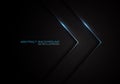 Abstract silver line blue light arrow direction on black design modern luxury futuristic background vector Royalty Free Stock Photo