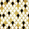 Golden Glitter shining glamour seamless carnival pattern Royalty Free Stock Photo