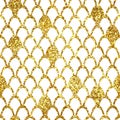 Golden Glitter shining glamour seamless carnival pattern Royalty Free Stock Photo