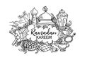 Doodle element Ramadan Kareem set