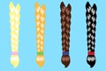 Various female braids on a blue background.