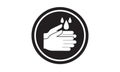 Black hand washing icon simple and elegant