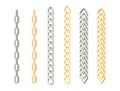 Set of chains of gold and silver. Royalty Free Stock Photo