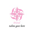 Luxurious pink flower logo template