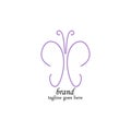 Luxurious purple butterfly logo template