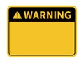 Warning sign. Blank warning sign. Vector Royalty Free Stock Photo