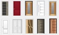 Collection of colorful room doors icons