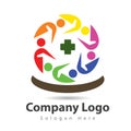 People together team work health care logo design Royalty Free Stock Photo