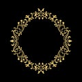 Elegant Circular Classic Decorative Floral Ornamental Vintage Swirl Frame Motif