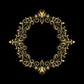 Elegant Circular Classic Decorative Floral Ornamental Vintage Swirl Frame Motif