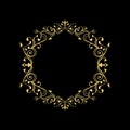 Elegant Circular Classic Decorative Floral Ornamental Vintage Swirl Frame Motif