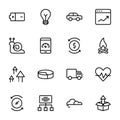 Power, Speed, Graph, Sprint, Line Icons Set