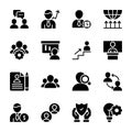 Personal Quality, Employee Management Solid Icons Royalty Free Stock Photo