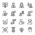 Personal Quality, Employee Management Line Icons Pack Royalty Free Stock Photo