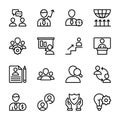 Personal Quality, Employee Management Line Icons Royalty Free Stock Photo