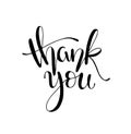 Thank You handwritten inscription. Hand drawn lettering. Thanks calligraphy. Vector illustration