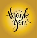 Thank You handwritten inscription. Hand drawn lettering. Thanks calligraphy. Vector illustration Royalty Free Stock Photo