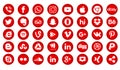 Set of popular social media logos, icons facebook instagram twitter youtube whatsapp Royalty Free Stock Photo