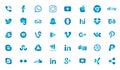 Set of popular social media logos, icons facebook instagram twitter youtube whatsapp Royalty Free Stock Photo
