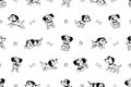 Vector cartoon character dalmatian dog seamless pattern Royalty Free Stock Photo