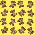 Alloverprint with monkeys on yellow background Royalty Free Stock Photo