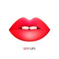 Red womans lips