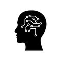 digital human head, brain, technology, head, memory, creative technology mind, artificial intelligence black icon Royalty Free Stock Photo