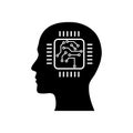 digital human head, brain, technology, head, memory, creative technology mind, artificial intelligence black icon Royalty Free Stock Photo