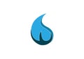 Blue shade water droplet vector logo