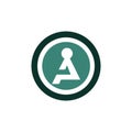 Sitting person icon logo concept