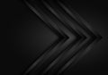 Abstract dark black triple arrow direction design modern futuristic background vector
