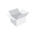 White, clear, blank, isolated open box mock up on white background