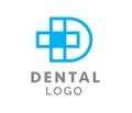 Dental dentist health D logo design