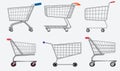 Set of various isolated Shopping trolley easy to modify