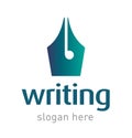 Creative writing logo icon emblem design template