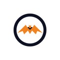 Yellow king bat icon and logo concept