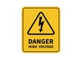 Danger high voltage sign. warning sign. Vector illustration. Royalty Free Stock Photo