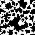 Seamless pattern. Cow or dalmatian. Spots. Black and white.  Animal print, texture. Vector background Royalty Free Stock Photo