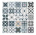 Tiles Portuguese patterns antique seamless design in Vector illustration vintage Royalty Free Stock Photo