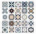 Tiles Portuguese patterns antique seamless design in Vector illustration vintage