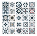 Tiles Portuguese patterns antique seamless design in Vector illustration vintage Royalty Free Stock Photo