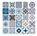 Tiles Portuguese patterns antique seamless design in Vector illustration vintage Royalty Free Stock Photo