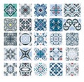 Tiles Portuguese patterns antique seamless design in Vector illustration vintage Royalty Free Stock Photo