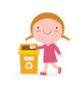 Children rubbish for recycling, Illustration of Kids Segregating Trash, recycling trash, Save the World , female recycling Royalty Free Stock Photo