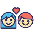 Couple Isolated Vector Icon that can be easily modified or edit Royalty Free Stock Photo