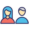 Couple Isolated Vector Icon that can be easily modified or edit Royalty Free Stock Photo